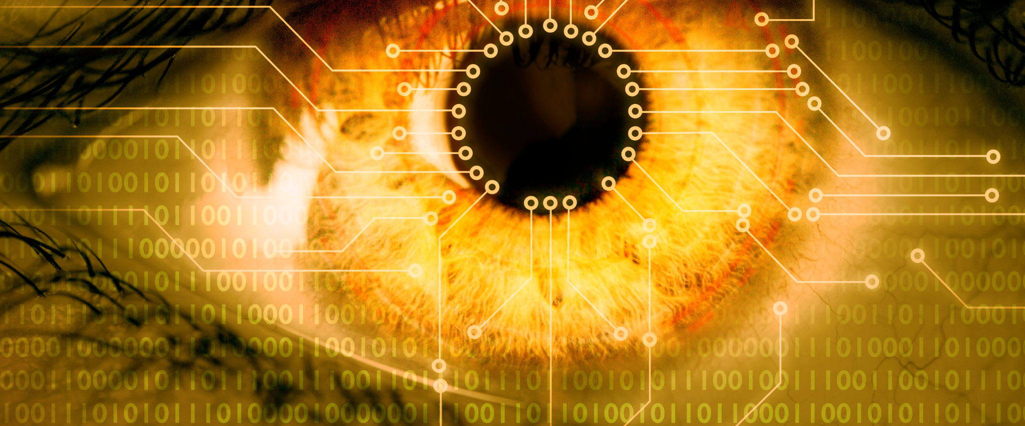 Close up of eye being scanned